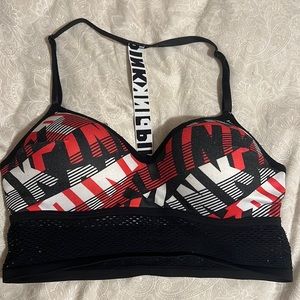 red, black & white sports bra from PINK